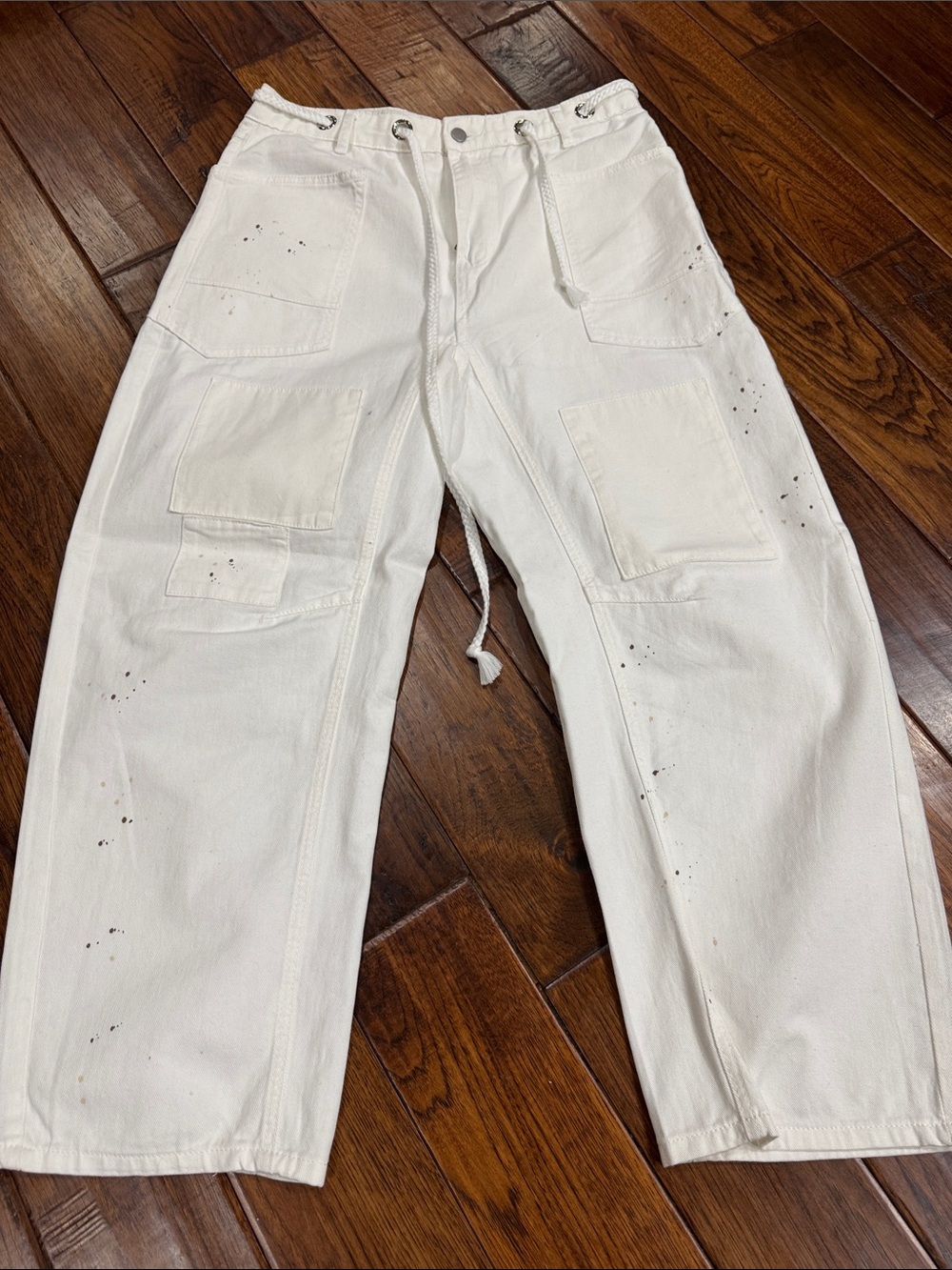 Amazon White Women's Cargo Boot-Cut Painter Pants
